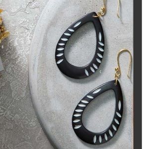 Carved teardrop earrings from Noonday Collection